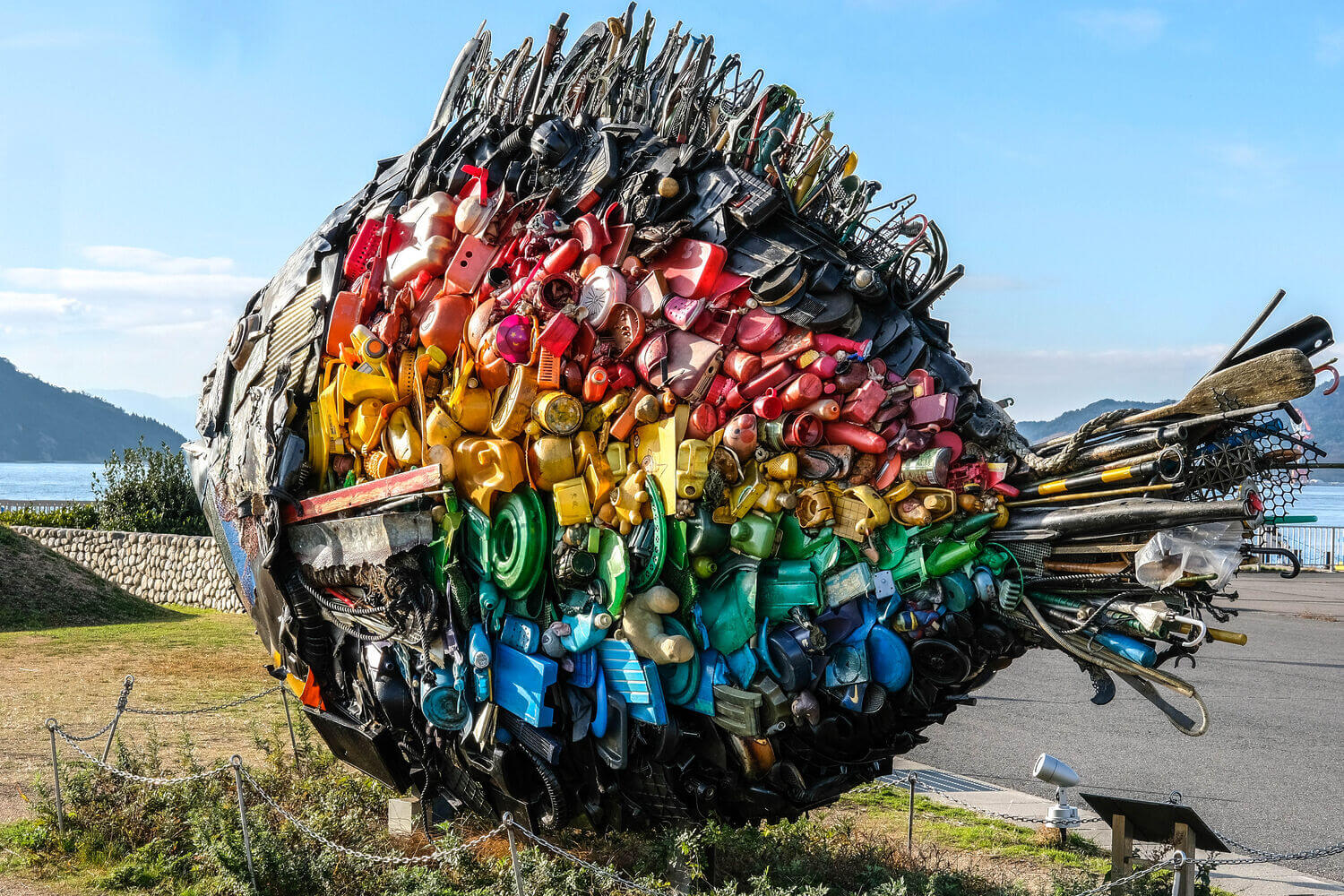Rubbish fish at the Uno port open air museum