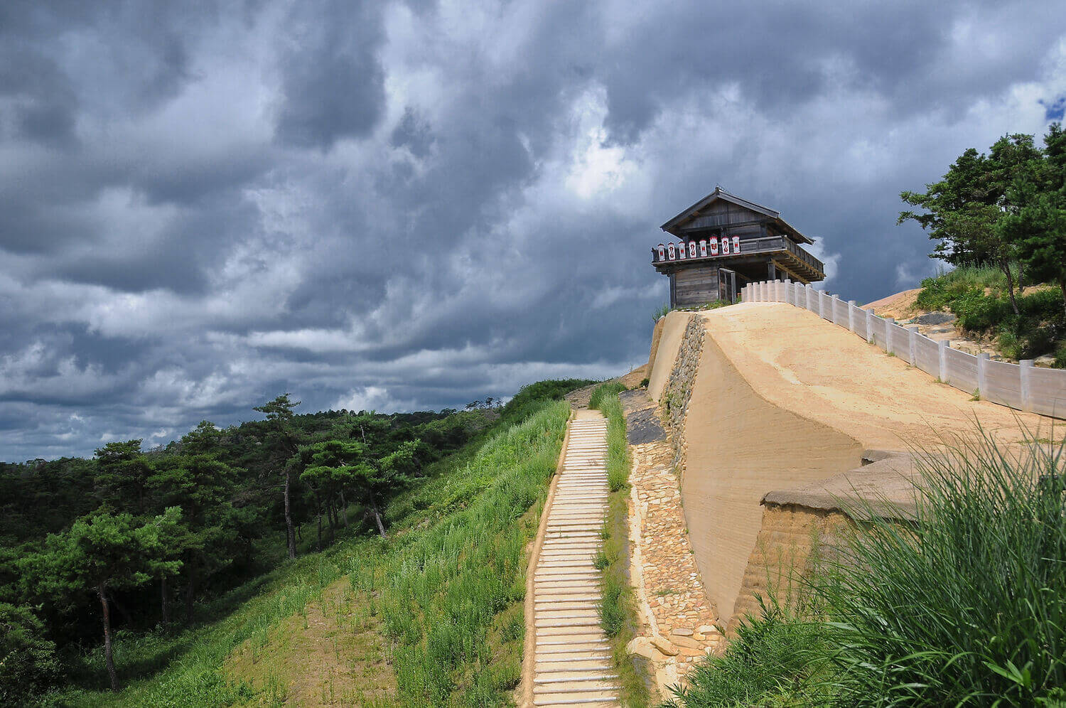 “Ki-no-jo” old Korean-style fortress in Japan